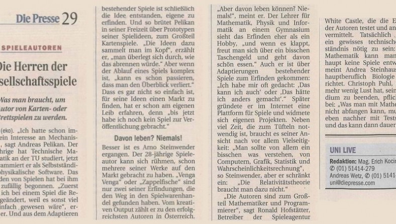 Die Presse – Die Herren der Gesellschaftsspiele
