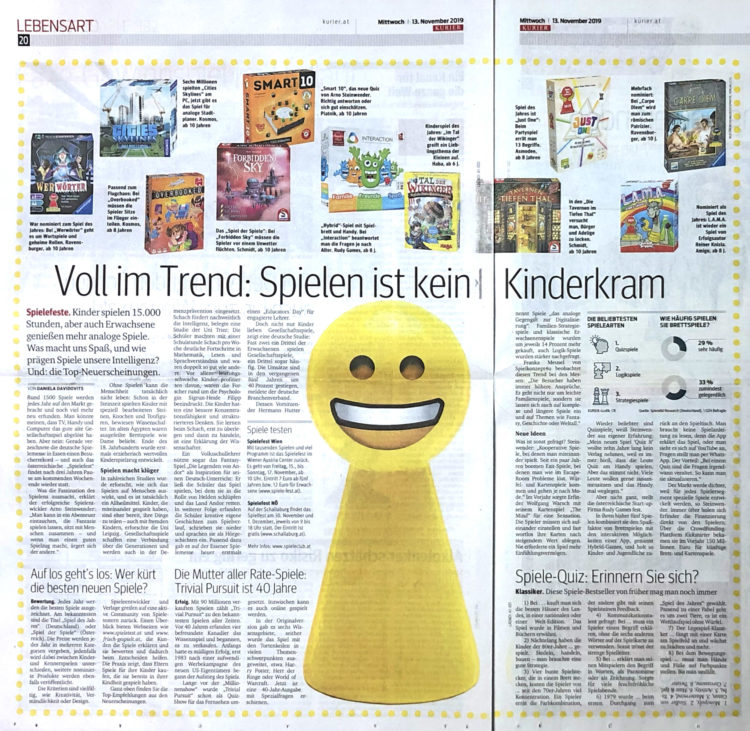 Kurier – Spiele voll im Trend